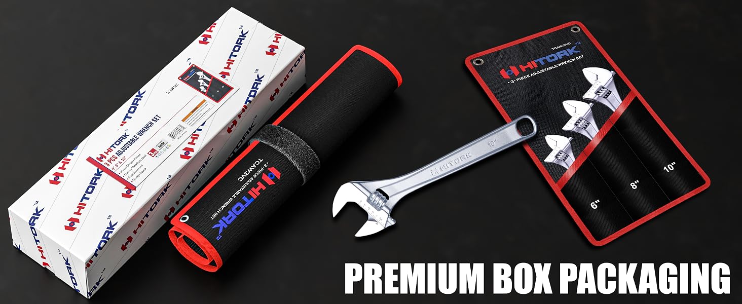 3 Pcs Adjustable Wrench Set Packaging