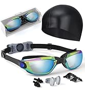 Hurdilen Kids Swim Goggles, Swimming Goggles for Kids Toddlers 3-14 with Swim Cap, Nose Clip, Nos...