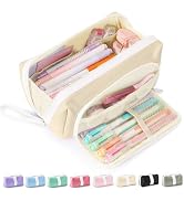 Sooez Big Capacity Pencil Case, Extra Large Pencil Pouch with Zipper Pocket, Wide Opening Pencil ...