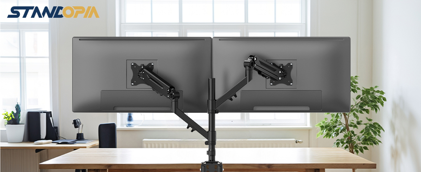 Text reads 'STAND-BY'. Multiple views of a modern workspace or office setting with desk, monitor, and plants, showing different arrangements and layouts.