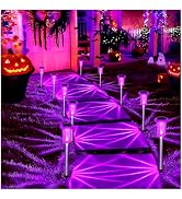 DenicMic Solar Halloween Lights Outdoor Waterproof 10 Pack Halloween Decor | Stake Lights for Yar...