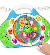 KIZZYEA Montessori Learning Toys for 1 2 3 Year Old Boys Girls, Musical Alphabet Flip Toy for Tod...