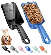 2-Pack Dog Food Scoop 1 Cup, Plastic Pet Food Measuring Scoop With Measuring Lines (1/2 & 1 Cup M...