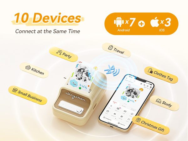 NIIMBOT B21 Pro for 10 devices connect at the same time via bluetooth