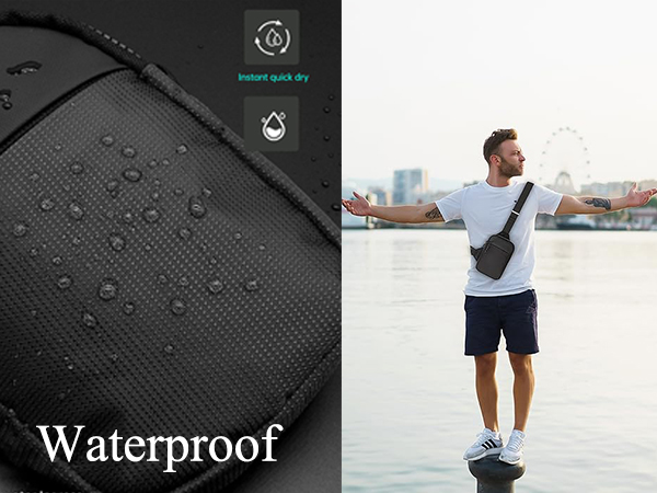Mini Crossbody Sling Bag Chest Bag Water Resistant shoulder bag Running Phone Holder for Men Women