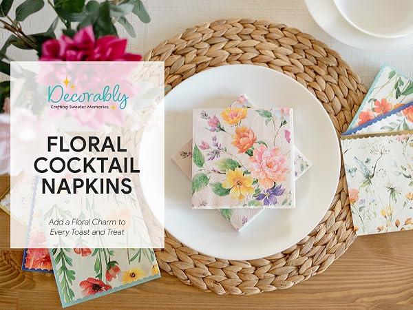 flower cocktail napkins