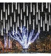 Joomer 240 LED Meteor Shower Christmas Lights 11.8 inch 10 Tubes Falling Raindrop Cascading LED I...