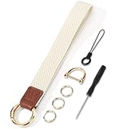 WEESMILE Key Chain, Stretchy Keychain Wristlet, Cute Wrist Lanyard Strap for Car Keys with D Ring...