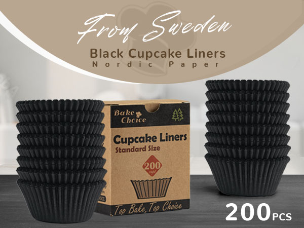 Standard Black cupcake liners