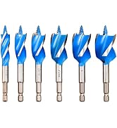 Hymnorq 6-Piece Auger Drill Bit Set for Wood, 1/2