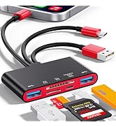 5-in-1 Memory Card Reader, USB OTG Adapter & SD Card Reader for i-Phone/i-Pad, USB C and USB A De...
