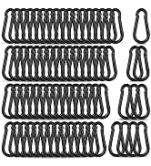 200PCS M5 Black Carabiner Clip,Bulk 3/16Inch Snap Hook Quick Link Small Carabiner Clips, 2'' Spri...