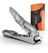 INXEN Nail Clippers for Men with Catcher, Sharp Nail Clippers of No Splash Self-Collecting, Stain...