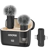 Wireless Lavalier Microphone for iPhone iPad Android with Charging Case,Lapel Mic with Noise Redu...