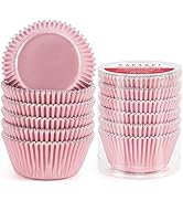 Caperci Pink Foil Cupcake Muffin Liners Standard Size Baking Cups 150-Pack - Premium Greaseproof ...