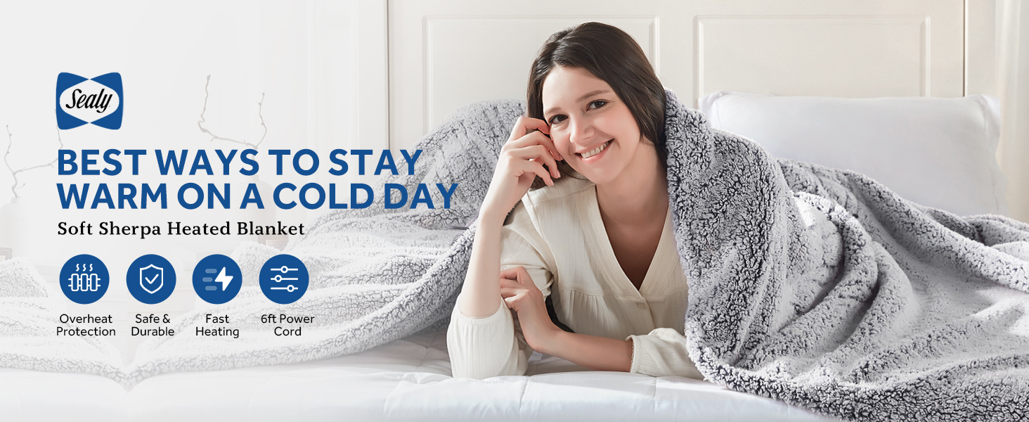 heated sherpa blanket warm and cozy