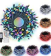 Color Changing Christmas String Lights, 115ft 300 LED Halloween Lights Outdoor with Remote, Plug ...