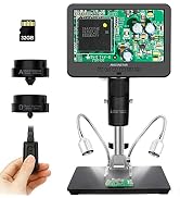 Andonstar AD246-M Digital Microscope for Adults, 3 Lens Soldering Microscope, 1080P FHD Video Rec...
