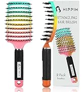 Detangling Hair Brush for Thick Hair, HIPPIH Detangler Brush for Curly Hair, Boar Bristle Hair Br...