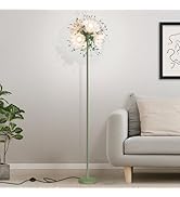 Fuzzbopn Crystal Floor Lamp for Living Room, Flower Dandelion Floor Lamp with Tall Lamp Pole Floo...