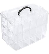 ZLY 3-Tier Demountable Plastic Jewelry Box Organizer Storage Container with Adjustable Dividers 3...
