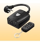 DEWENWILS Outdoor Timer Outlet Waterproof with 11 Modes, Outdoor Light Timer, 100FT Remote Contro...