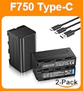 ENEGON NP-F750 NP-F770 NP-F730 USB C Direct Charging Replacement Batteries 5600mAh (2-Pack) with ...