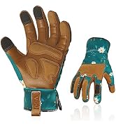 Vgo... Gardening Gloves Women, Leather Safety Work Gloves, Puncture-proof, Thornproof, Touchscree...