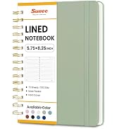 SUNEE Lined Spiral Journal Notebook for Women, 146 Pages College Ruled Hardcover Journaling Noteb...