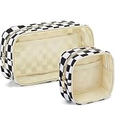 Fammart Clear Travel Makeup Bag for Women, TSA Approved Checkered Cosmetic Bag Make Up Car Organi...