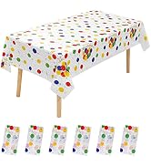 JHDZDHY 6 Pack Happy Birthday Plastic Tablecloths,108" x 54"Rectangle Disposable Table Covers for...