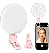 Anautin 60 LED Ring Light, Rechargeable Selfie Light with Front & Back Clip, 2500-6500K Portable ...