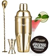 KITESSENSU Cocktail Shaker Set, Stainless Steel Bartending Kit with 25 Ounce Cocktail Shaker with...