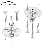 OTUAYAUTO Flat Round Gas Strut Mounting Brackets - 10mm Ball Stud with Screws (Pack of 4)