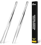Hotec Kitchen Tweezers Stainless Steel Fine Kitchen Tongs for Cooking, Extra-Long Kitchen Tweezer...