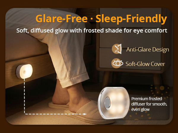 glare-free night light with motion sensor sleep-friendly