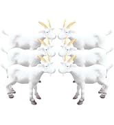 VILLCASE Simulated Goat Figurines 6Pcs Mini White Goat Statues PVC Farm Animal Models for Home D ...