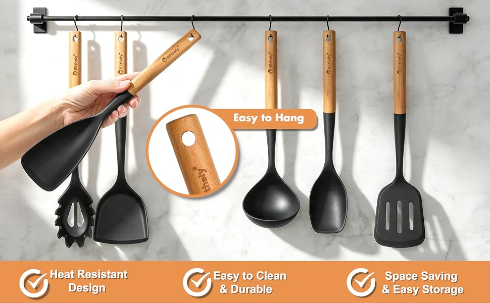Heat Resistant Silicone Utensil Spatula Set
