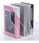 SANRUI Clear Acrylic Magazine File Holder Desk Organizer File Folder for Office Organization and ...