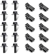 yorpyep 20 PCS Engine Cover Bolts, Bumper Fender Lining Push-Pull U-Clip, Metal Anti-Rust Retaine...