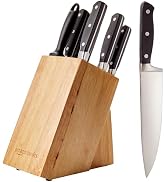 Basics 9-Piece High-Carbon Stainless Steel Kitchen Knife Set with Ergonomic Handles, Full ...