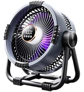 Storm Outdoor Fan Camping Fan, Blowing 30 Feet (10 Meters) far cold Air, 4 Speeds and 90-Degree,A...