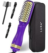 LURA Ionic Blow Dryer Brush for Black Women:24k Gold Hair Dryer Brush Blow Dryer Brush in One,Blo...
