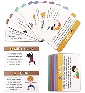 Garybank Kids Yoga Cards Kit with Illustrations, Little Yogi Yoga Card Game for Mindfulness, Educ...