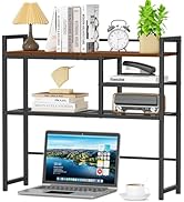 Snughome 31.9" Desk Shelf, Desktop Organizer Shelf, Desk Hutch Dorm, Desktop 3-Tier Display Rack,...