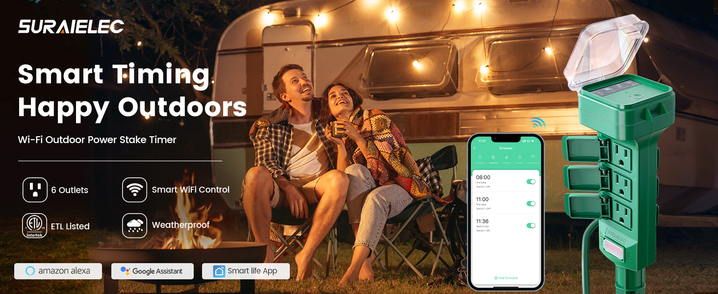 6 outlet outdoor power stake christmas extension cord outdoor