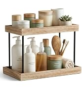 WOPITUES Bathroom Counter Organizer,2 Tier Perfume Organizer,Wooden Bathroom Organizers and Stora...
