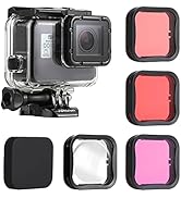 SOONSUN Waterproof Housing Case with 4-Pack Lens Filters for GoPro Hero 7 6 5 Black Hero (2018)