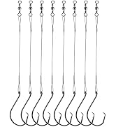 Uxwuy Fishing Circle Hooks Saltwater Catfish Hooks 50pcs Fishing Leader Hook Rigs for Catfish Bas...