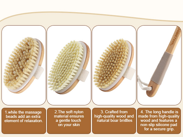 Wooden drying body brush